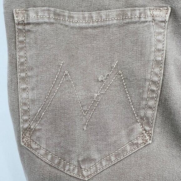 Mother The Looker Ankle Fray in So Far Gone Tan Straight Leg Women's 28 - Picture 8 of 16